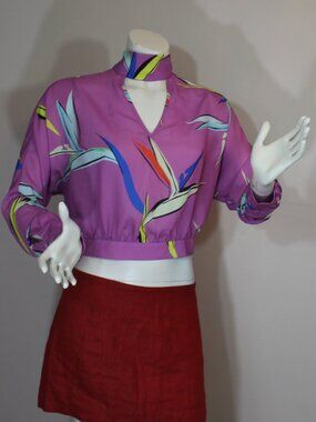 ASOS open back 4 buttons bathwing sleeve blouse pink long sleeve polyester sz 4